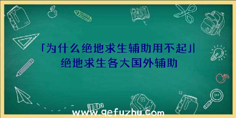 「为什么绝地求生辅助用不起」|绝地求生各大国外辅助